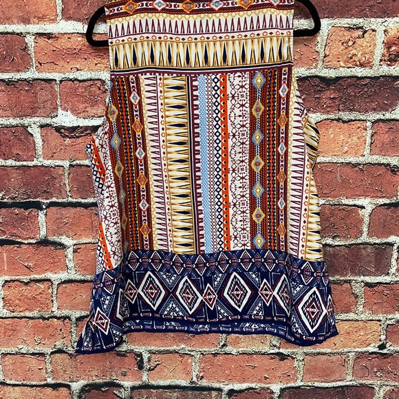 Forever 21+ Women's Blouse Shirt Size 2XL Sleeveless Half Zip Multi Pattern - Picture 2 of 4